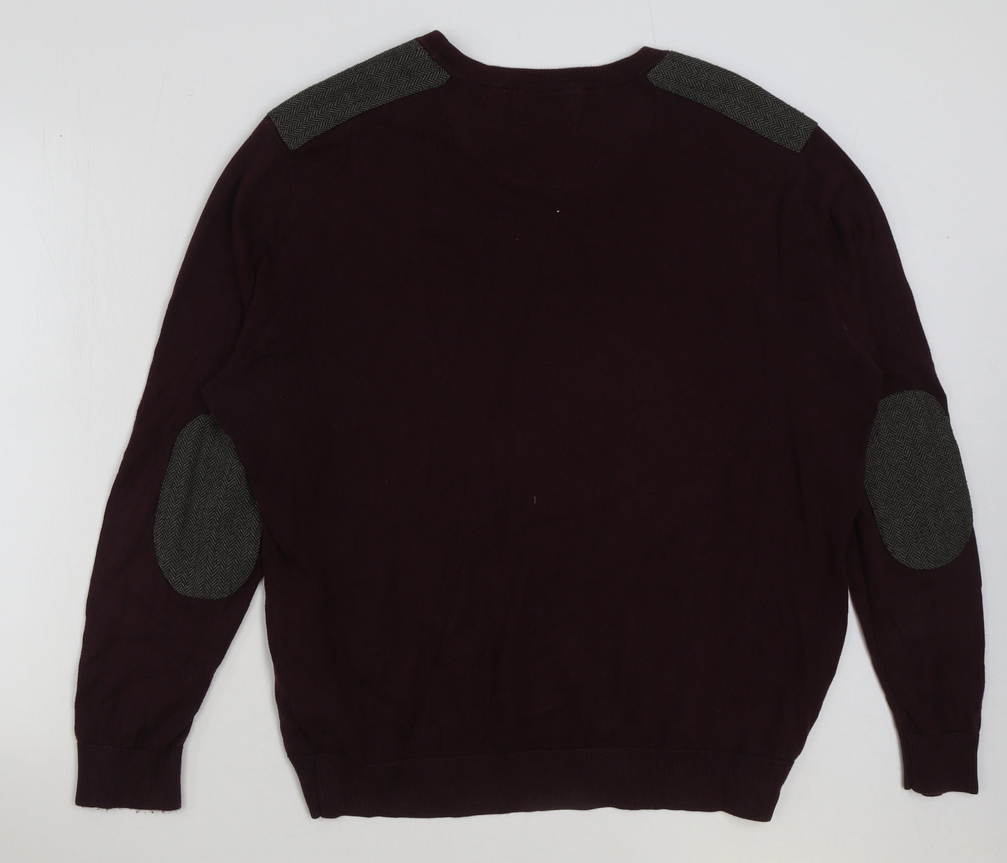 Burton Mens Red Round Neck Acrylic Pullover Jumper Size XL