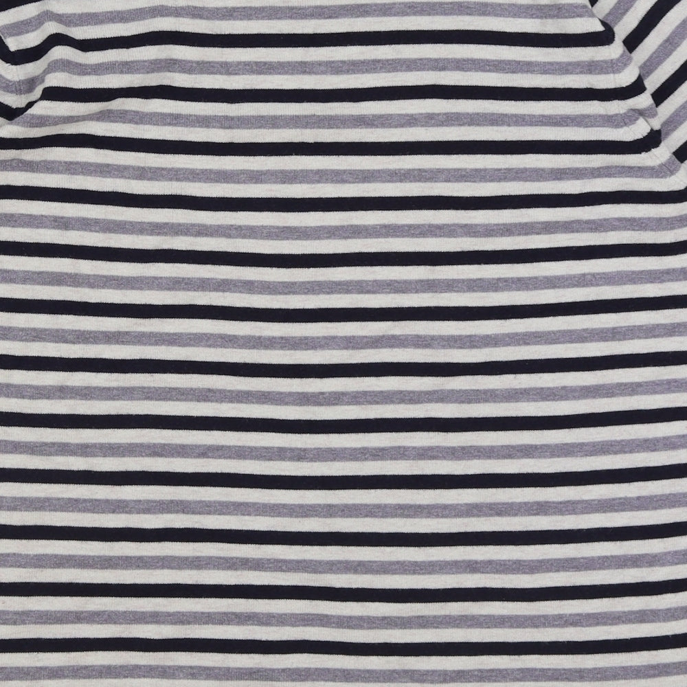 Dorothy Perkins Womens Multicoloured Striped Polyester Basic T-Shirt Size 16 Round Neck