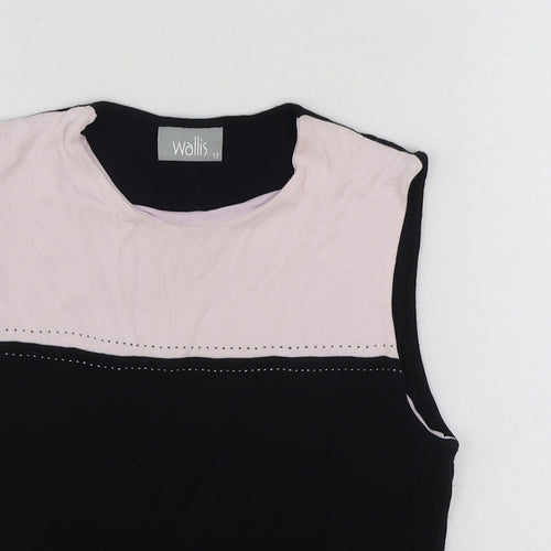 Wallis Womens Multicoloured Colourblock Polyester Basic Tank Size 12 Round Neck