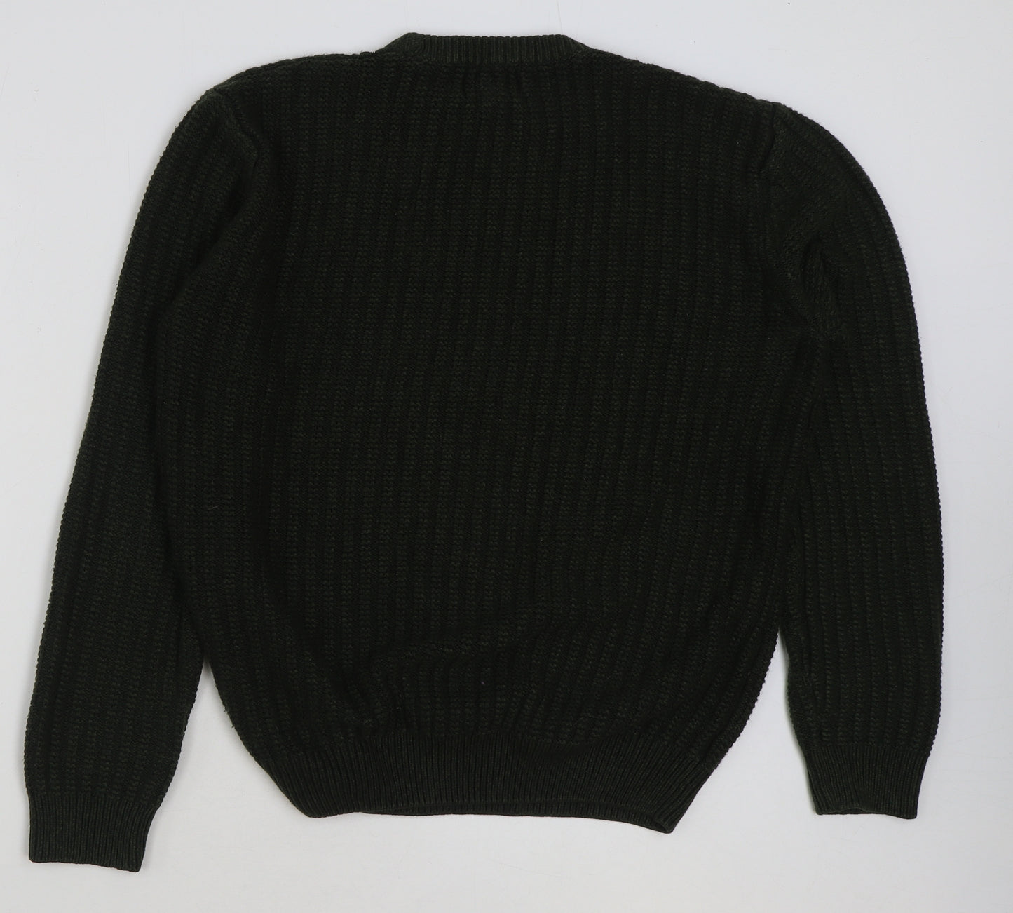 George Mens Green Round Neck Acrylic Pullover Jumper Size L