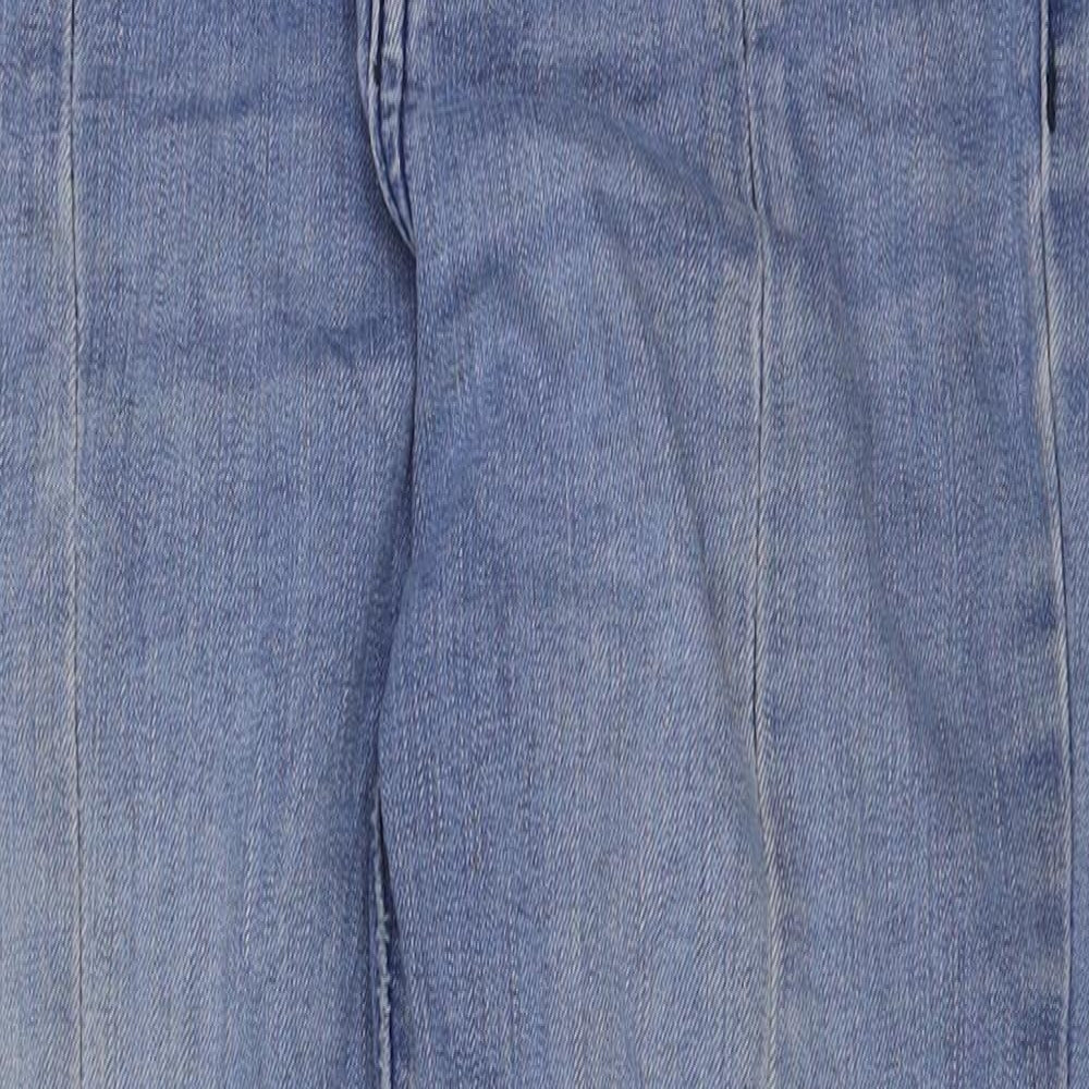 Denim & Co. Womens Blue Cotton Skinny Jeans Size 8 L25 in Regular Button