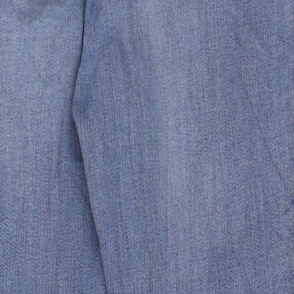 Denim & Co. Womens Blue Cotton Skinny Jeans Size 8 L25 in Regular Button