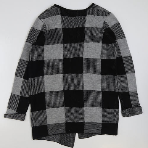 Select Womens Multicoloured V-Neck Check Acrylic Cardigan Jumper Size 16