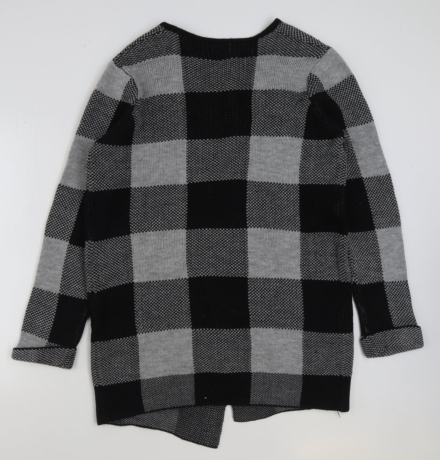 Select Womens Multicoloured V-Neck Check Acrylic Cardigan Jumper Size 16