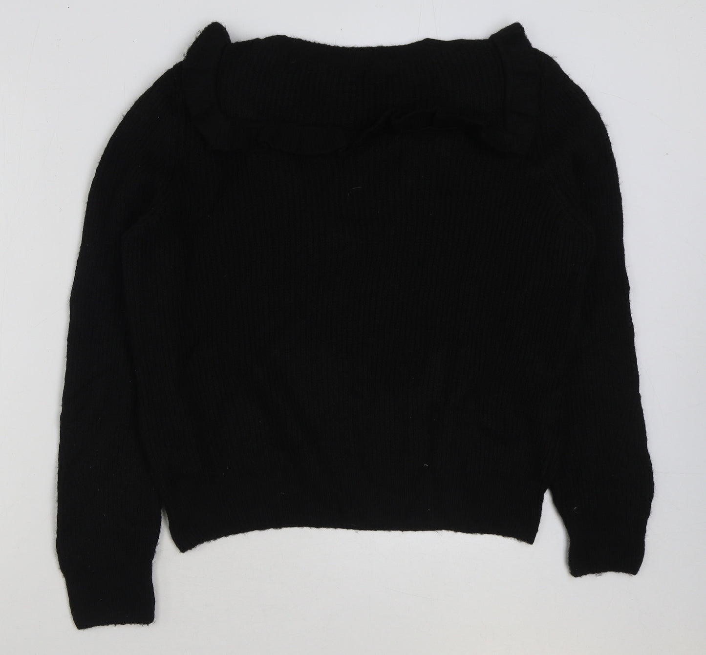 Marks and Spencer Womens Black Round Neck Acrylic Pullover Jumper Size 14