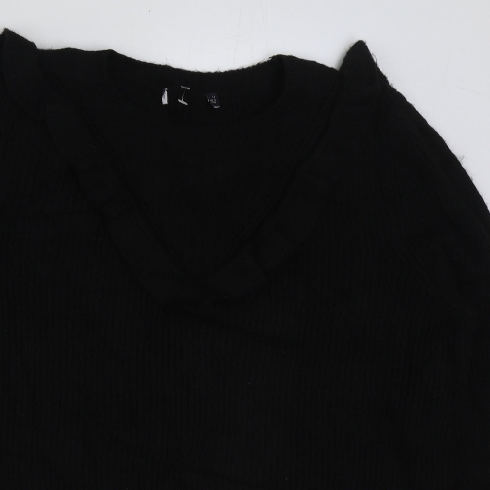 Marks and Spencer Womens Black Round Neck Acrylic Pullover Jumper Size 14