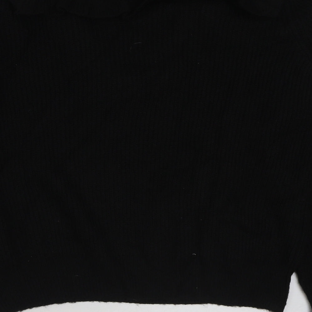 Marks and Spencer Womens Black Round Neck Acrylic Pullover Jumper Size 14