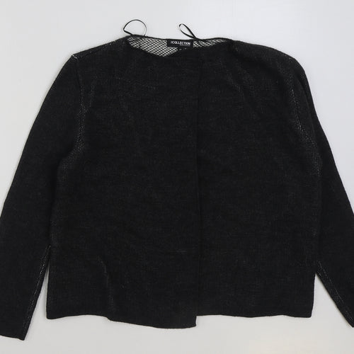 Debenhams Womens Grey Round Neck Acrylic Cardigan Jumper Size 14