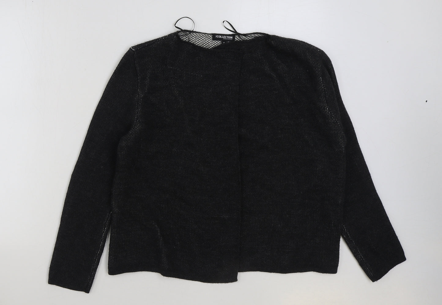 Debenhams Womens Grey Round Neck Acrylic Cardigan Jumper Size 14