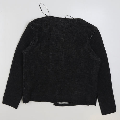 Debenhams Womens Grey Round Neck Acrylic Cardigan Jumper Size 14