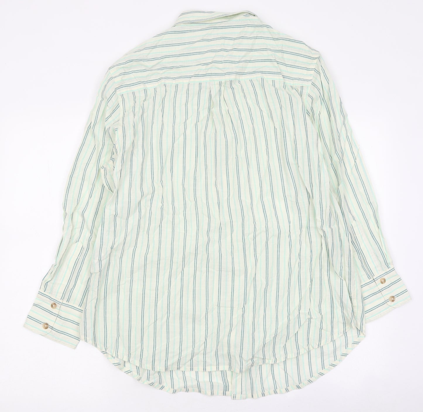 Marks and Spencer Womens Multicoloured Striped Polyester Basic Button-Up Size 16 Collared