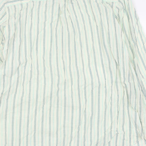 Marks and Spencer Womens Multicoloured Striped Polyester Basic Button-Up Size 16 Collared