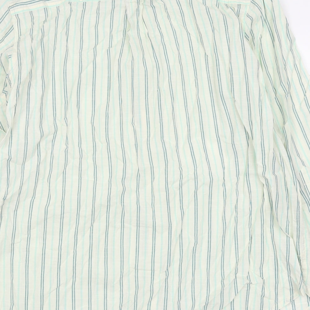Marks and Spencer Womens Multicoloured Striped Polyester Basic Button-Up Size 16 Collared