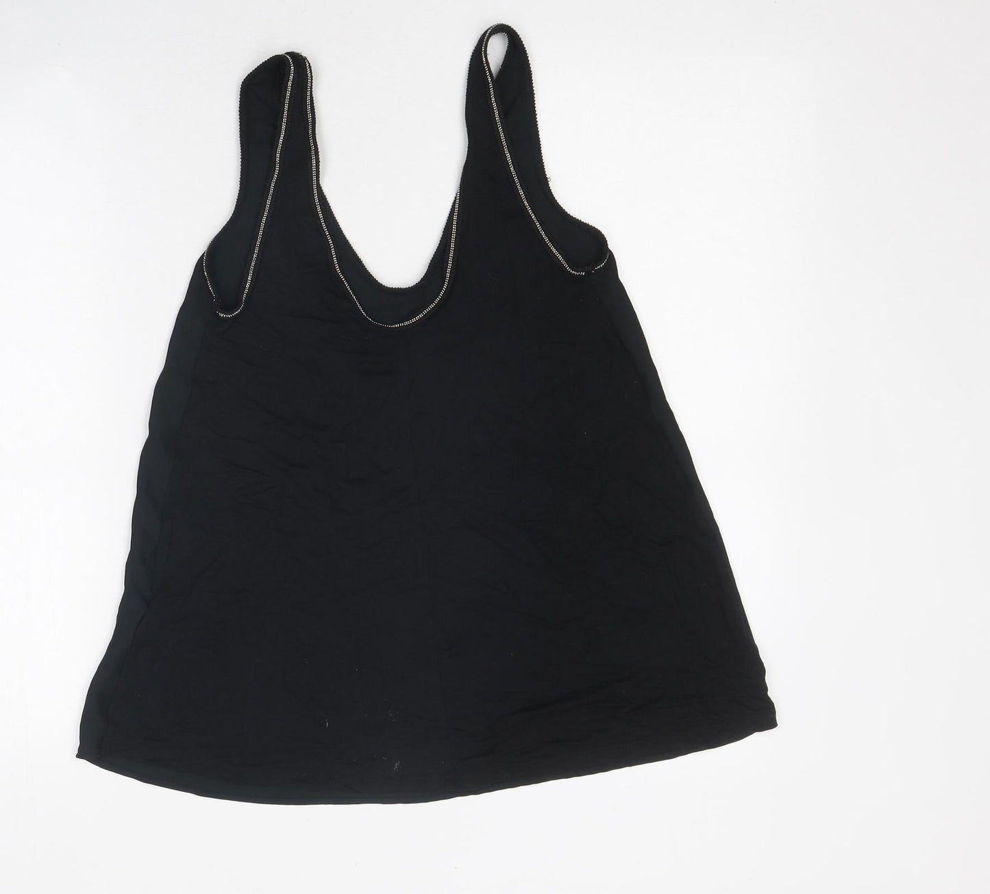 Marks and Spencer Womens Black Polyester Jersey Tank Size 6 Round Neck