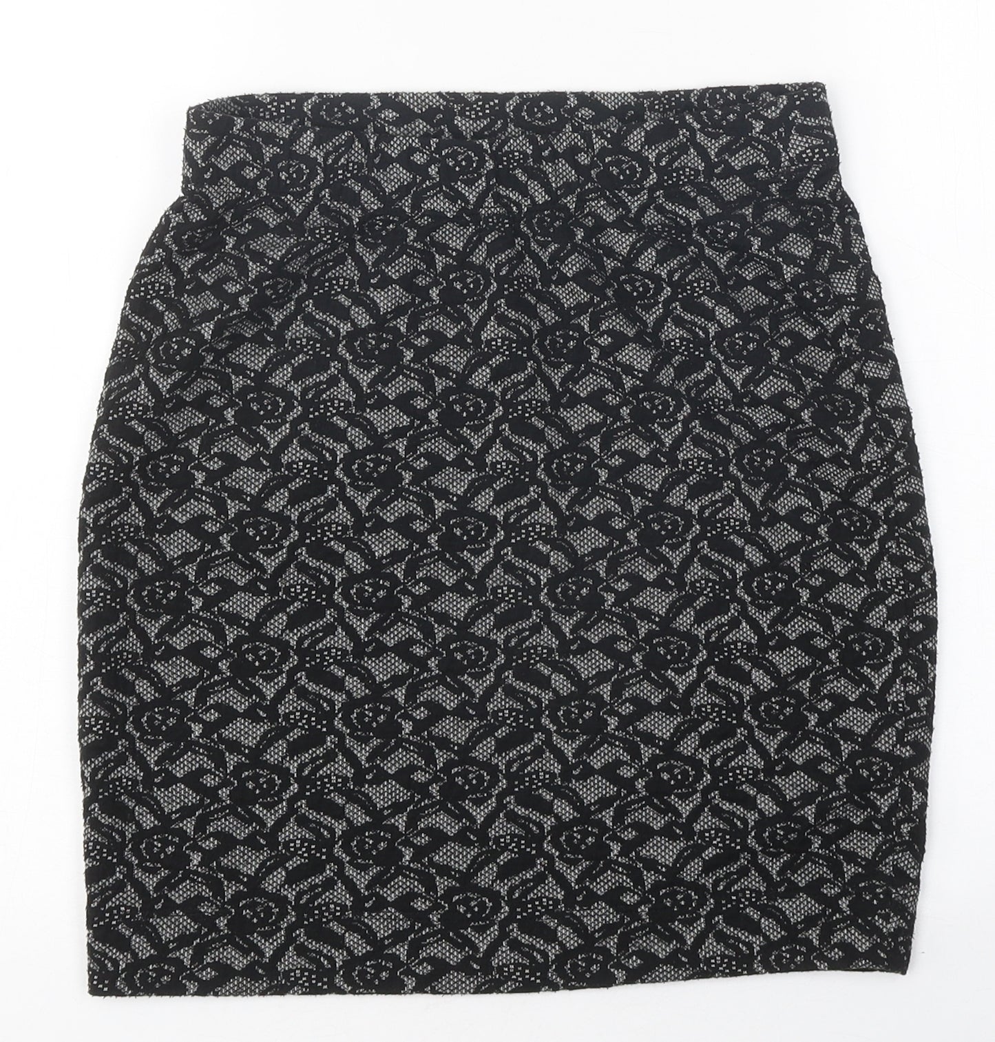 Vevomoda Womens Black Floral Polyester Mini Skirt Size XS