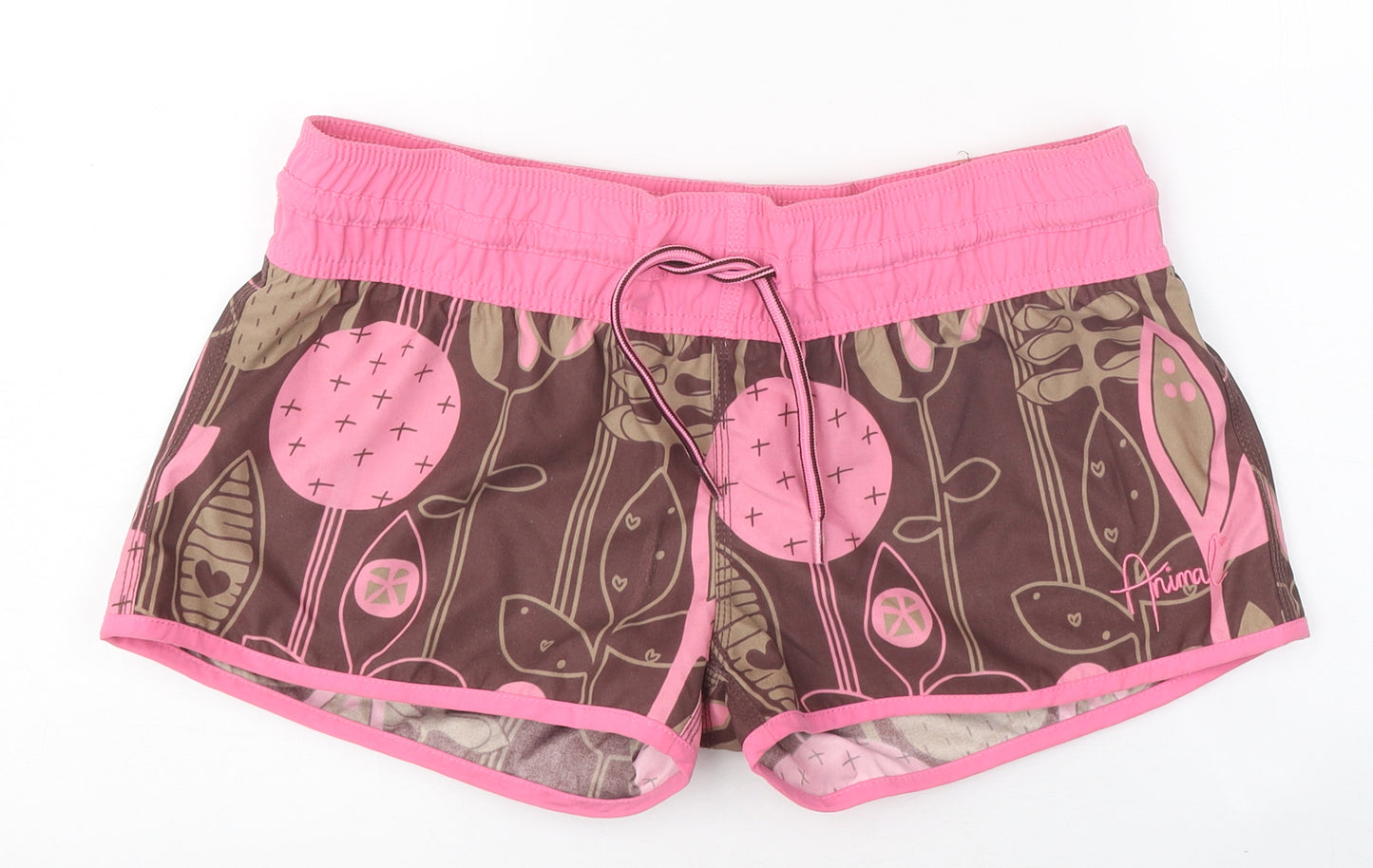 Animal Freeride Society Womens Multicoloured Polyester Hot Pants Shorts Size 12 L10 in Regular Drawstring