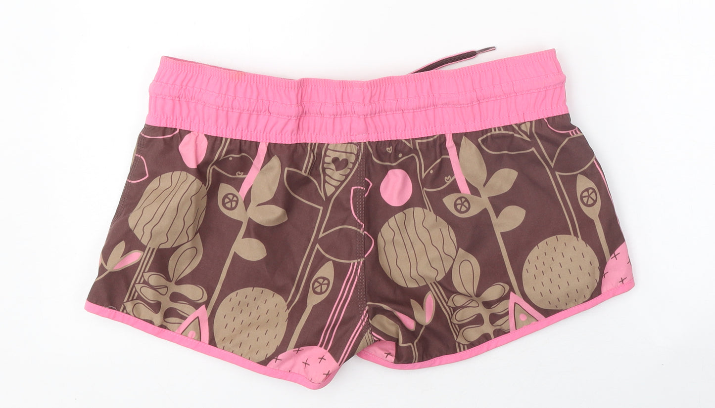 Animal Freeride Society Womens Multicoloured Polyester Hot Pants Shorts Size 12 L10 in Regular Drawstring