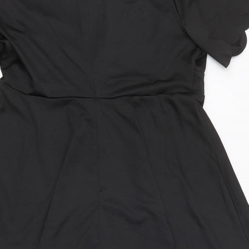 Blood Chic Womens Black Polyester Skater Dress One Size Round Neck Zip - Sizes 14-28
