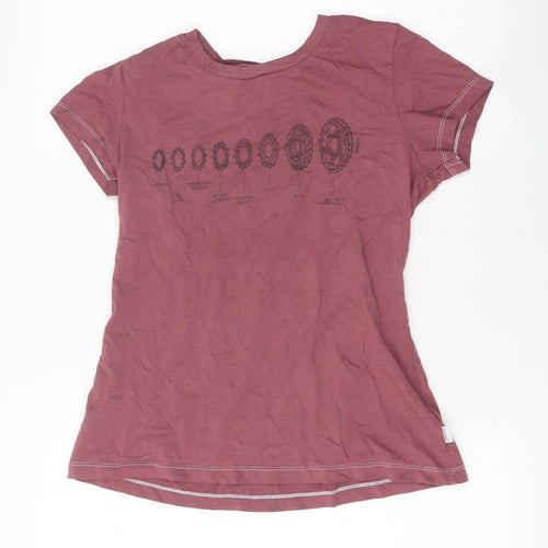 Howies Womens Purple Polyester Jersey T-Shirt Size S Round Neck