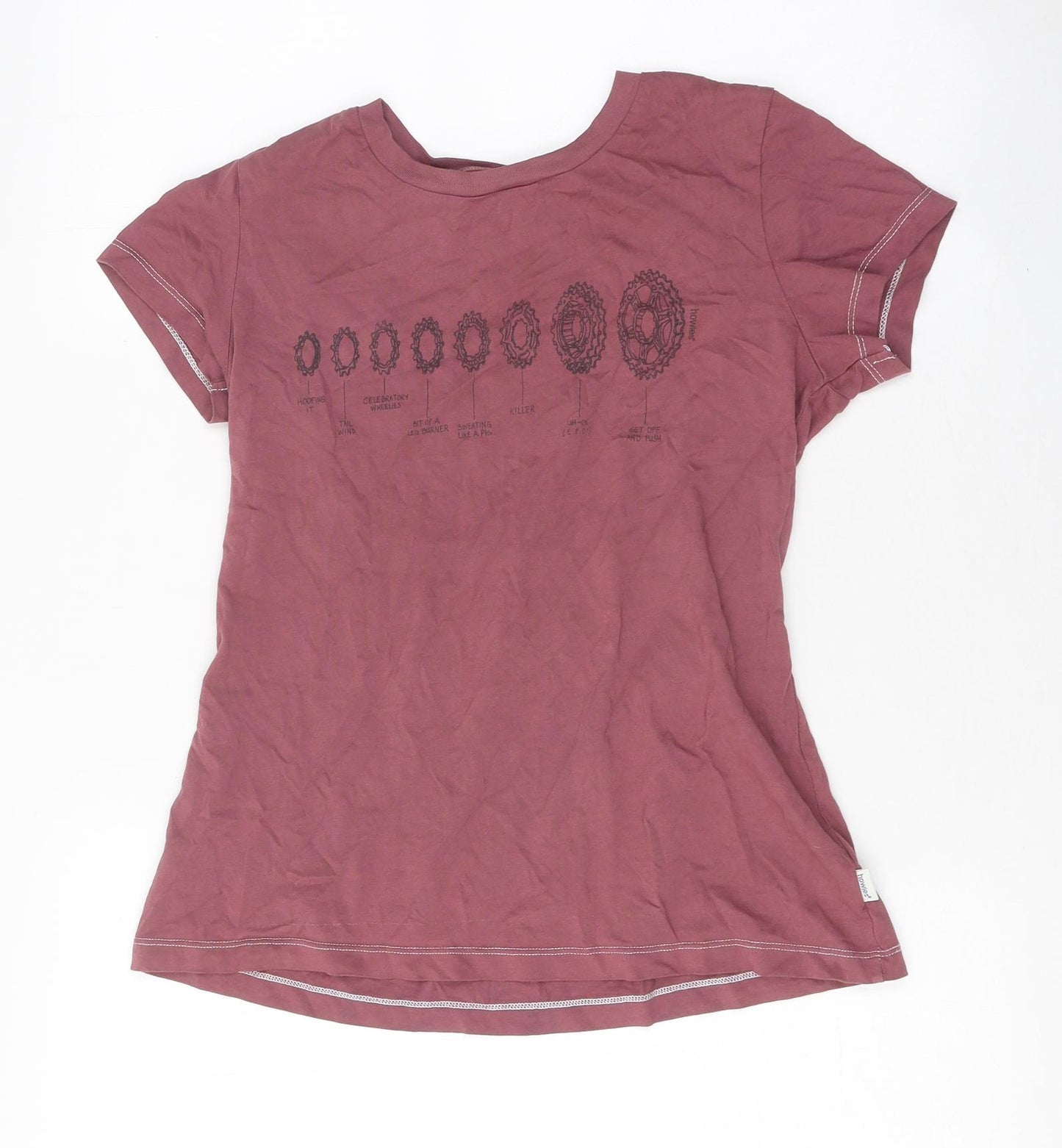 Howies Womens Purple Polyester Jersey T-Shirt Size S Round Neck
