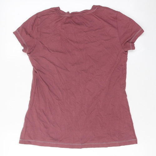 Howies Womens Purple Polyester Jersey T-Shirt Size S Round Neck