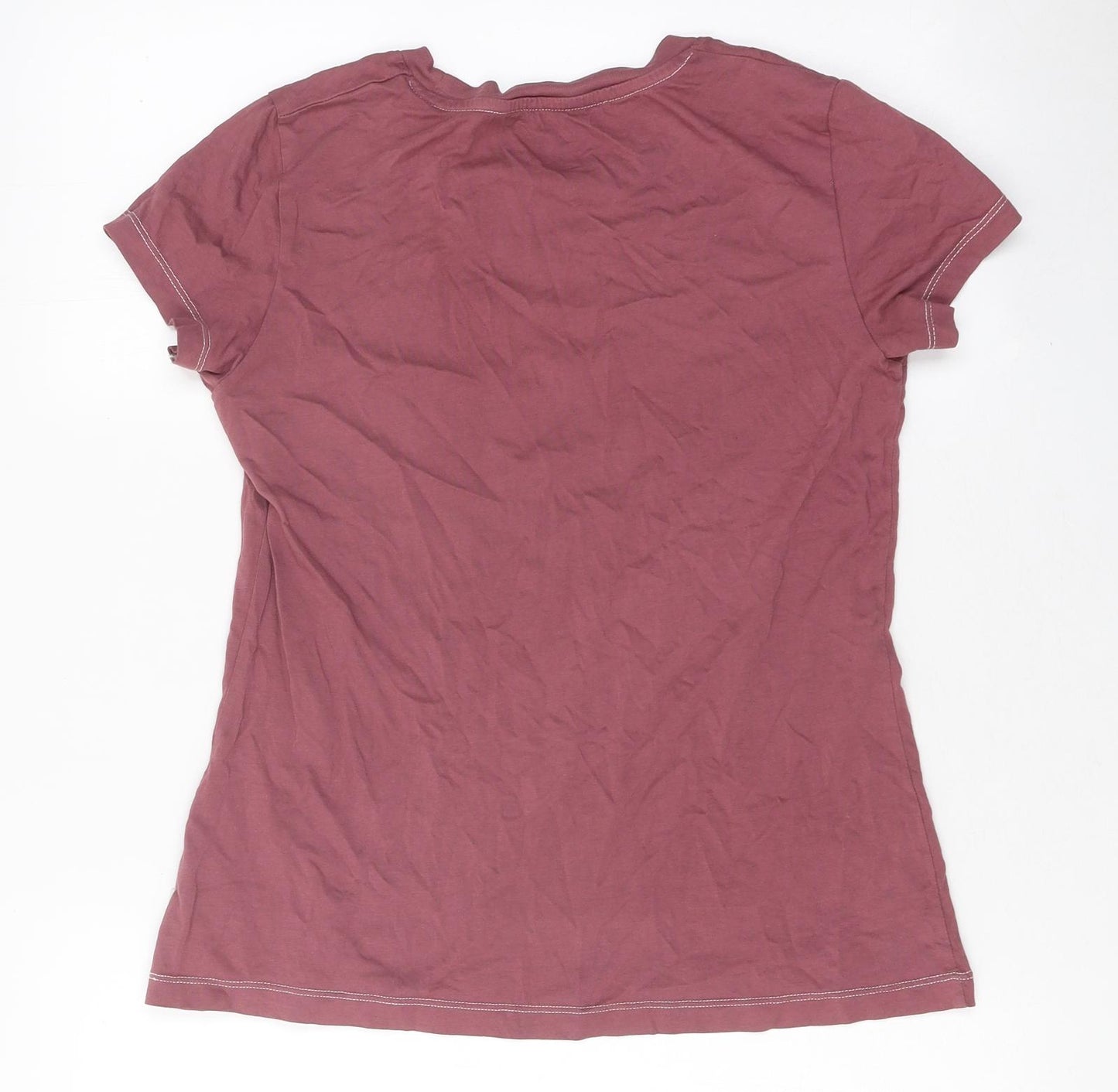 Howies Womens Purple Polyester Jersey T-Shirt Size S Round Neck
