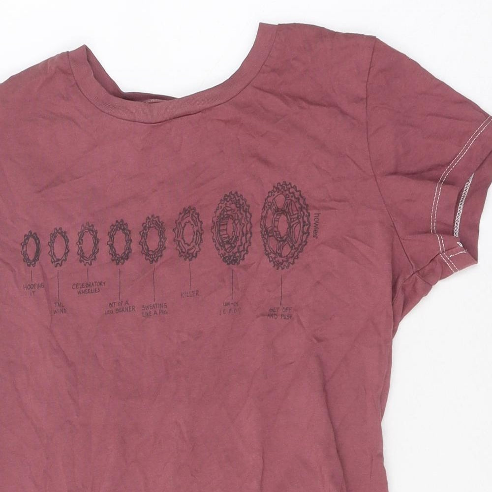 Howies Womens Purple Polyester Jersey T-Shirt Size S Round Neck