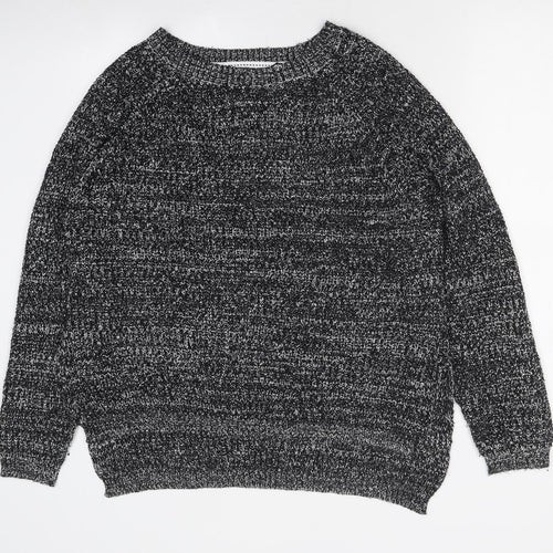 Papaya Womens Black Round Neck Polyester Pullover Jumper Size L
