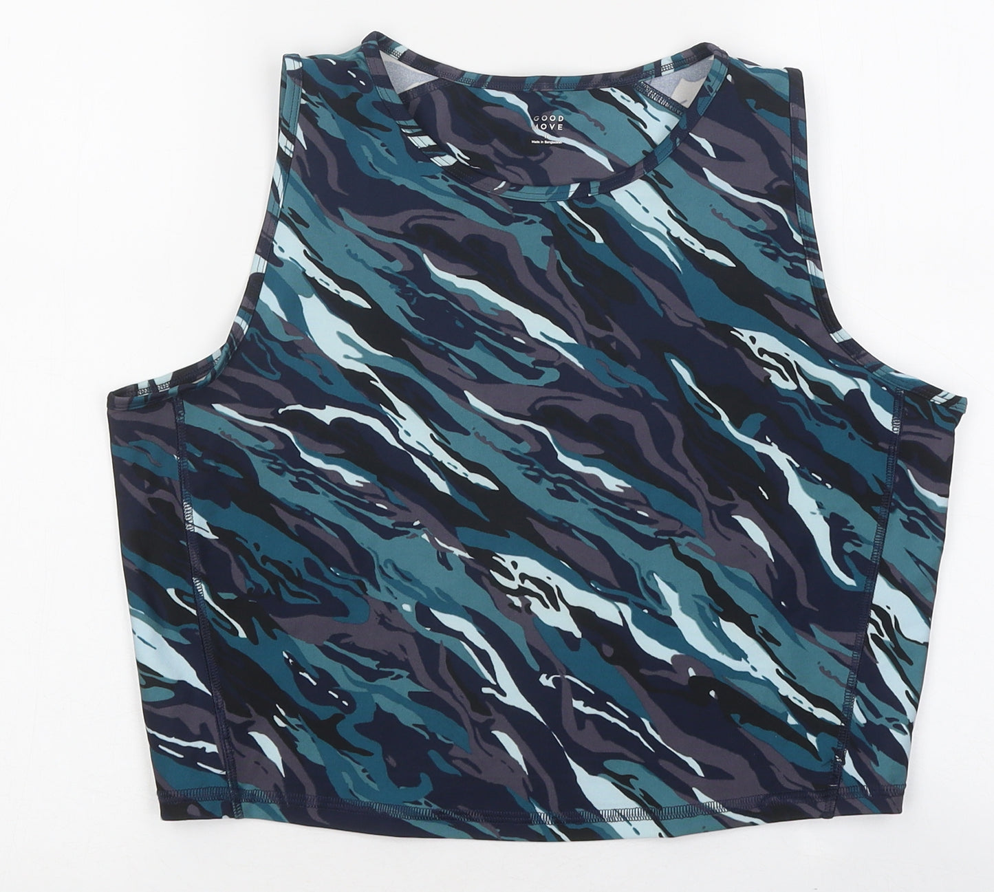 Good Move Womens Multicoloured Camouflage Polyester Camisole Tank Size 16 Round Neck Pullover
