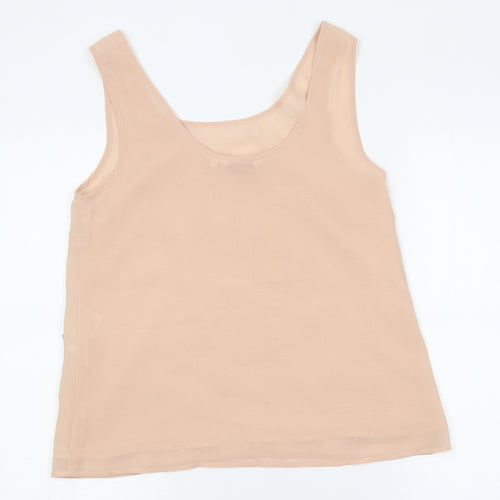 New Look Womens Beige Polyester Jersey Tank Size 8 Round Neck