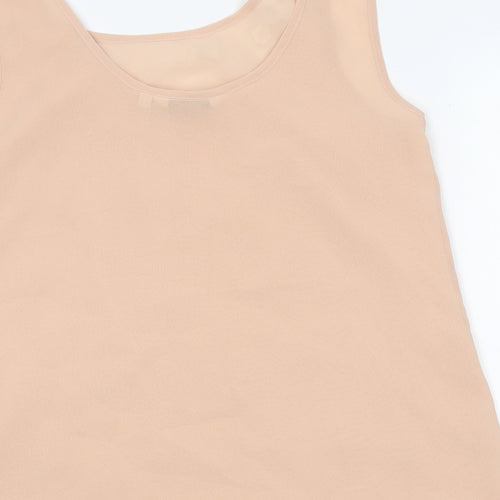 New Look Womens Beige Polyester Jersey Tank Size 8 Round Neck