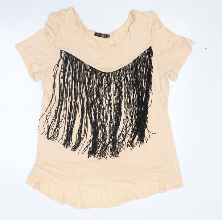Atmosphere Womens Beige Polyester Basic T-Shirt Size 16 Round Neck