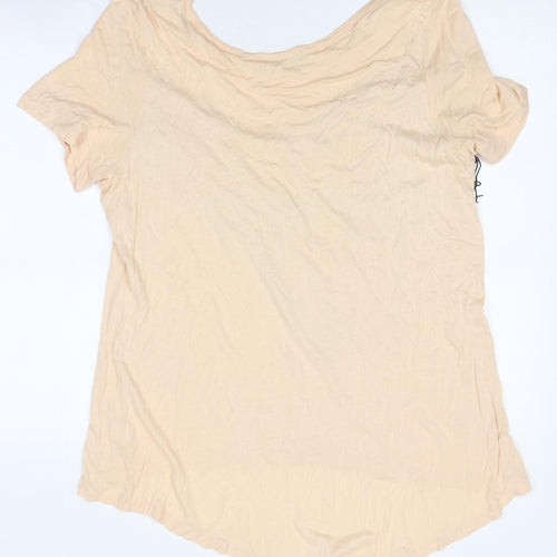 Atmosphere Womens Beige Polyester Basic T-Shirt Size 16 Round Neck