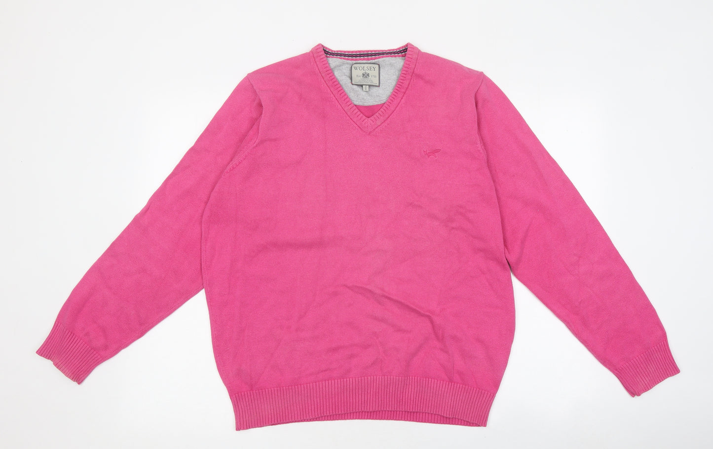 Wolsey Womens Pink Round Neck Wool Pullover Jumper Size L