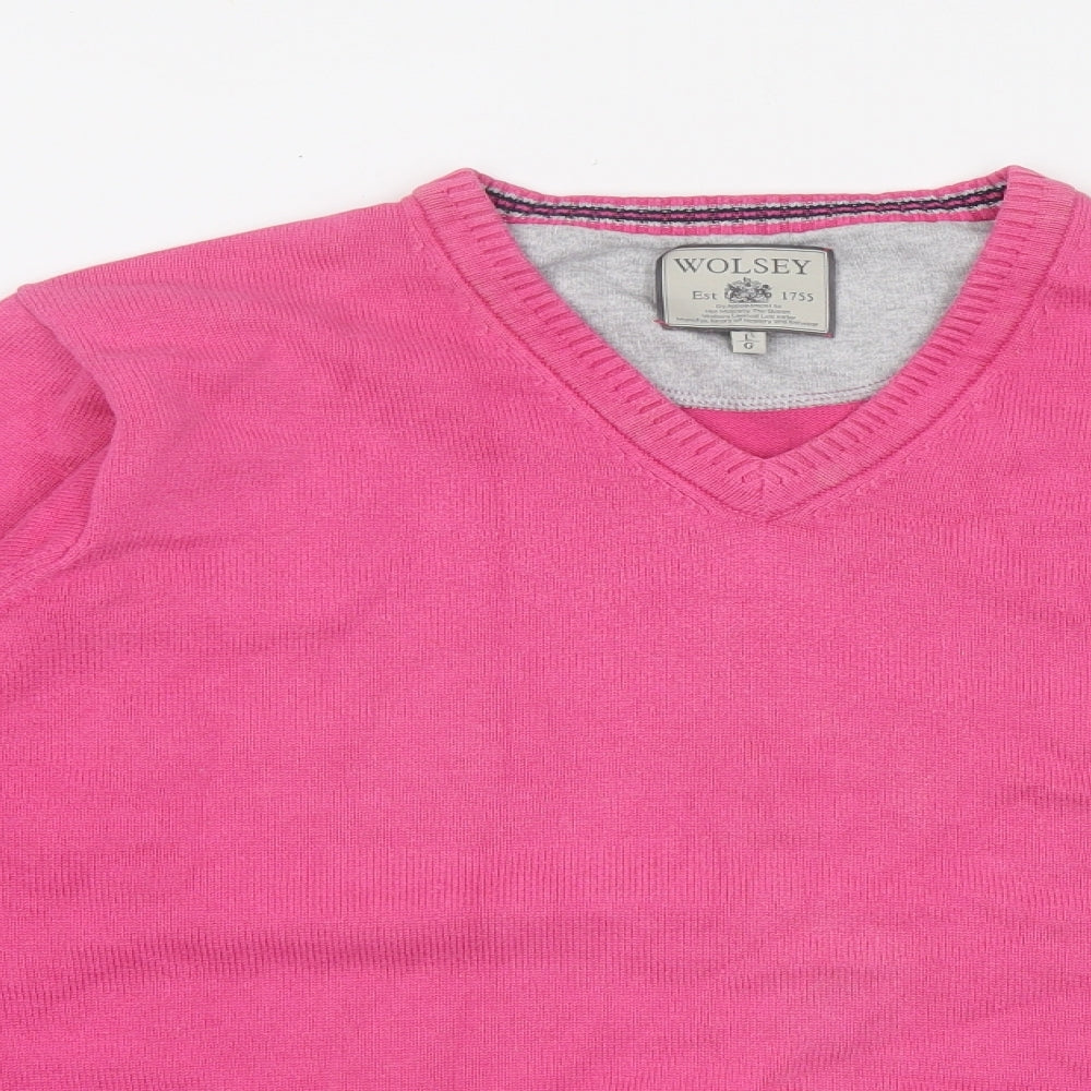 Wolsey Womens Pink Round Neck Wool Pullover Jumper Size L