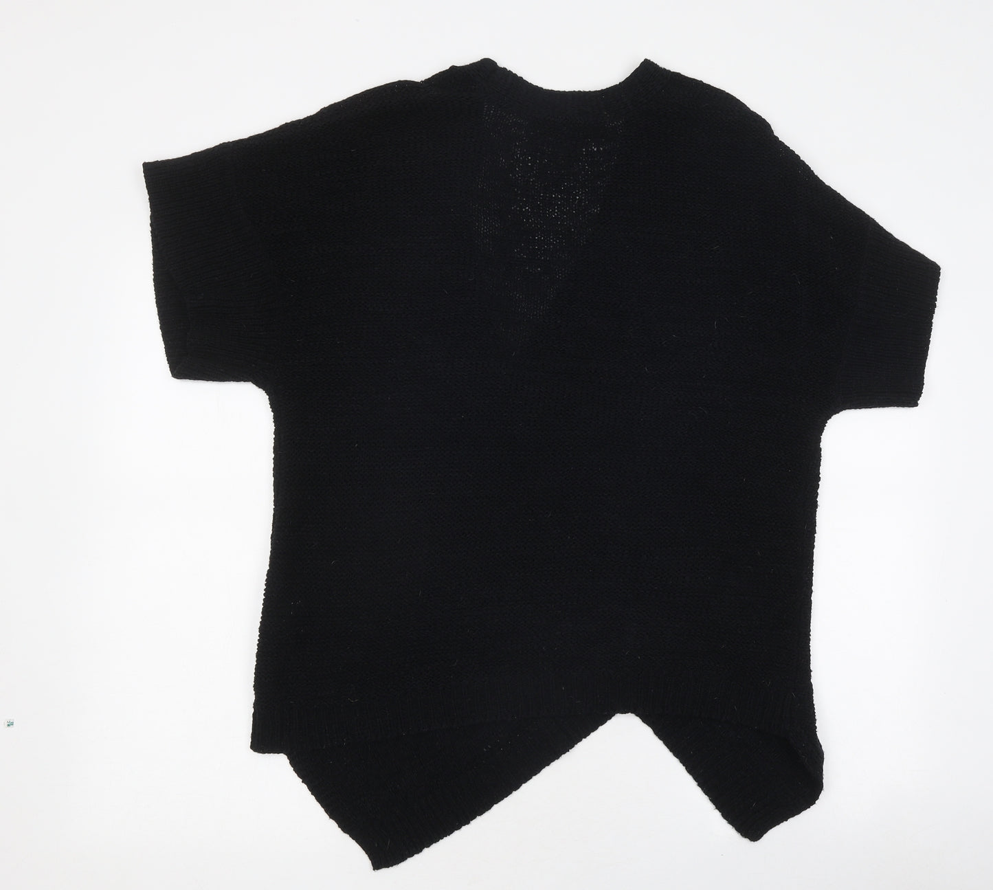 Moda Womens Black V-Neck Polyester Cardigan Jumper Size M