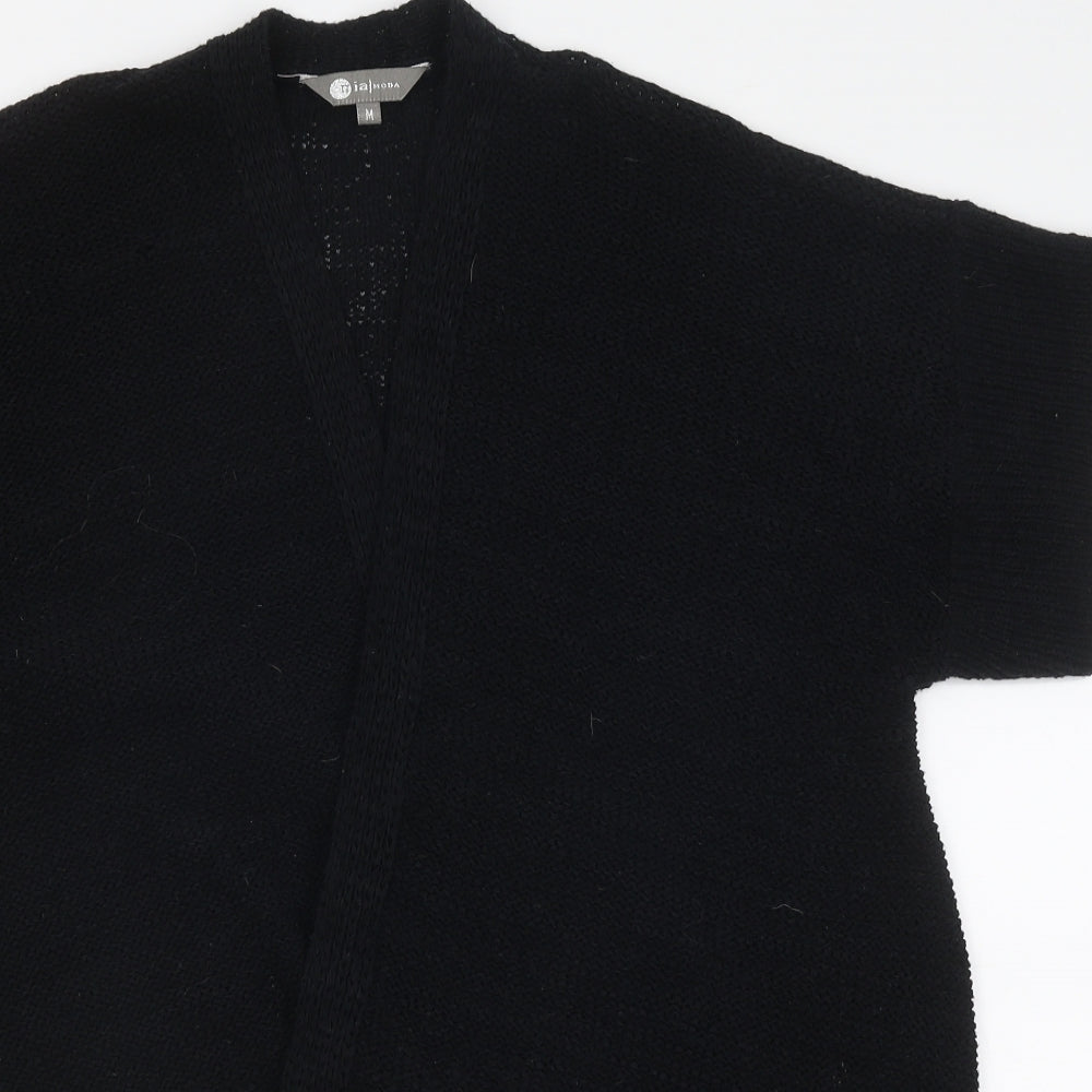 Moda Womens Black V-Neck Polyester Cardigan Jumper Size M