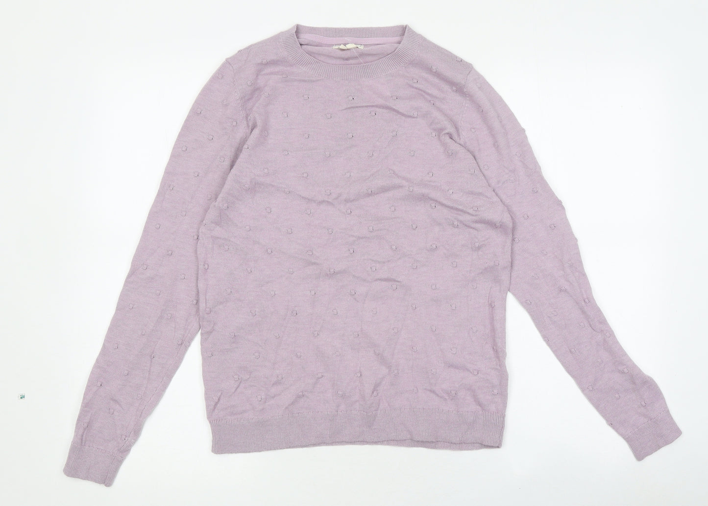 Fat Face Womens Purple Round Neck Polyester Pullover Jumper Size 8