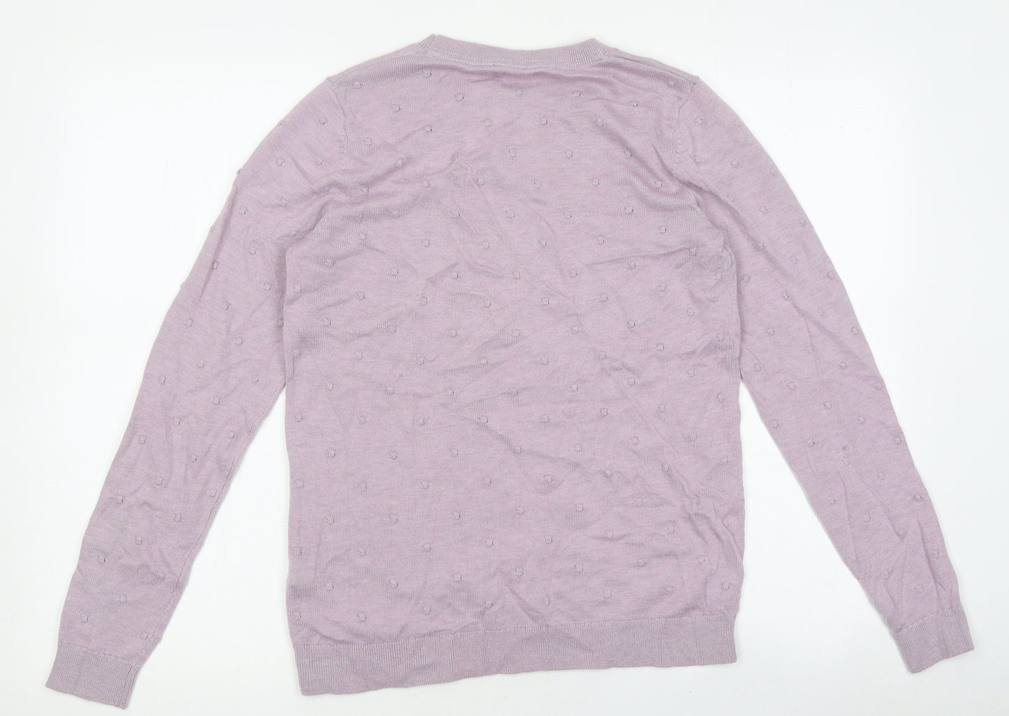 Fat Face Womens Purple Round Neck Polyester Pullover Jumper Size 8