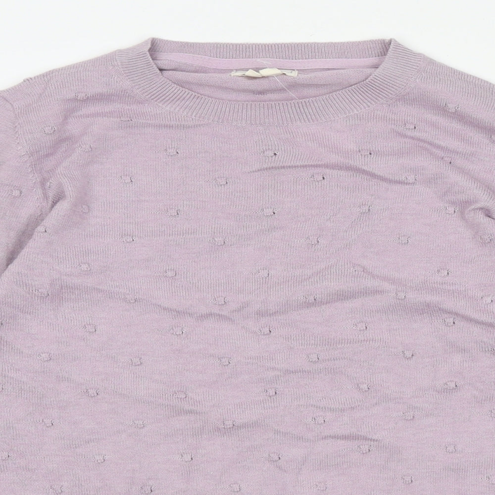 Fat Face Womens Purple Round Neck Polyester Pullover Jumper Size 8