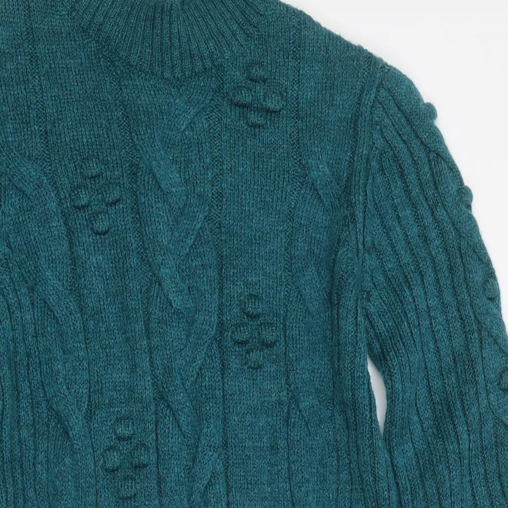 Tu Womens Green Polyester Jumper Dress Size 8 High Neck Pullover