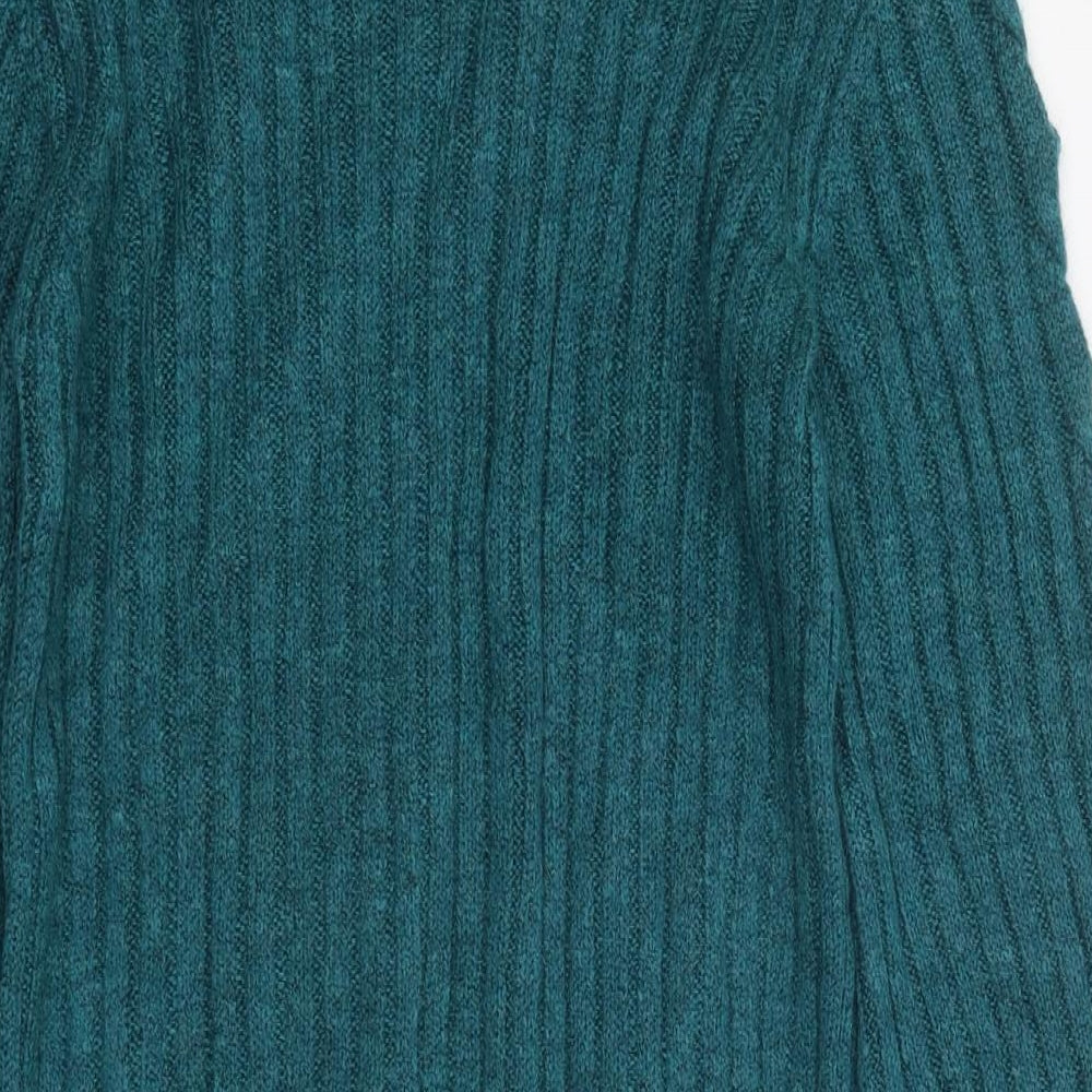 Tu Womens Green Polyester Jumper Dress Size 8 High Neck Pullover