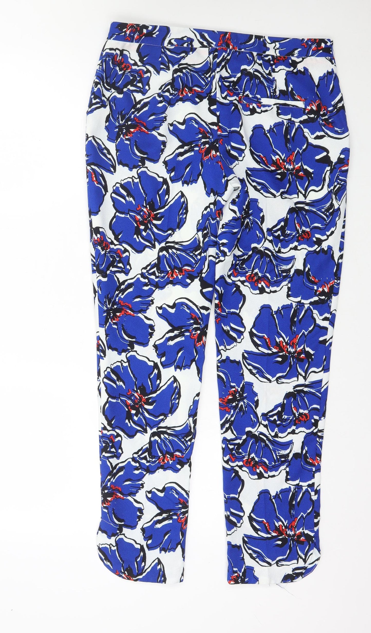 Primark Womens Multicoloured Floral Polyester Trousers Size 10 L28 in Regular Zip