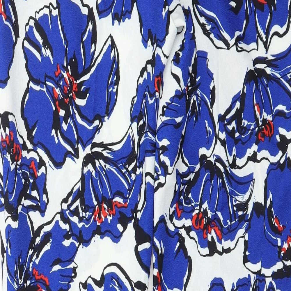 Primark Womens Multicoloured Floral Polyester Trousers Size 10 L28 in Regular Zip