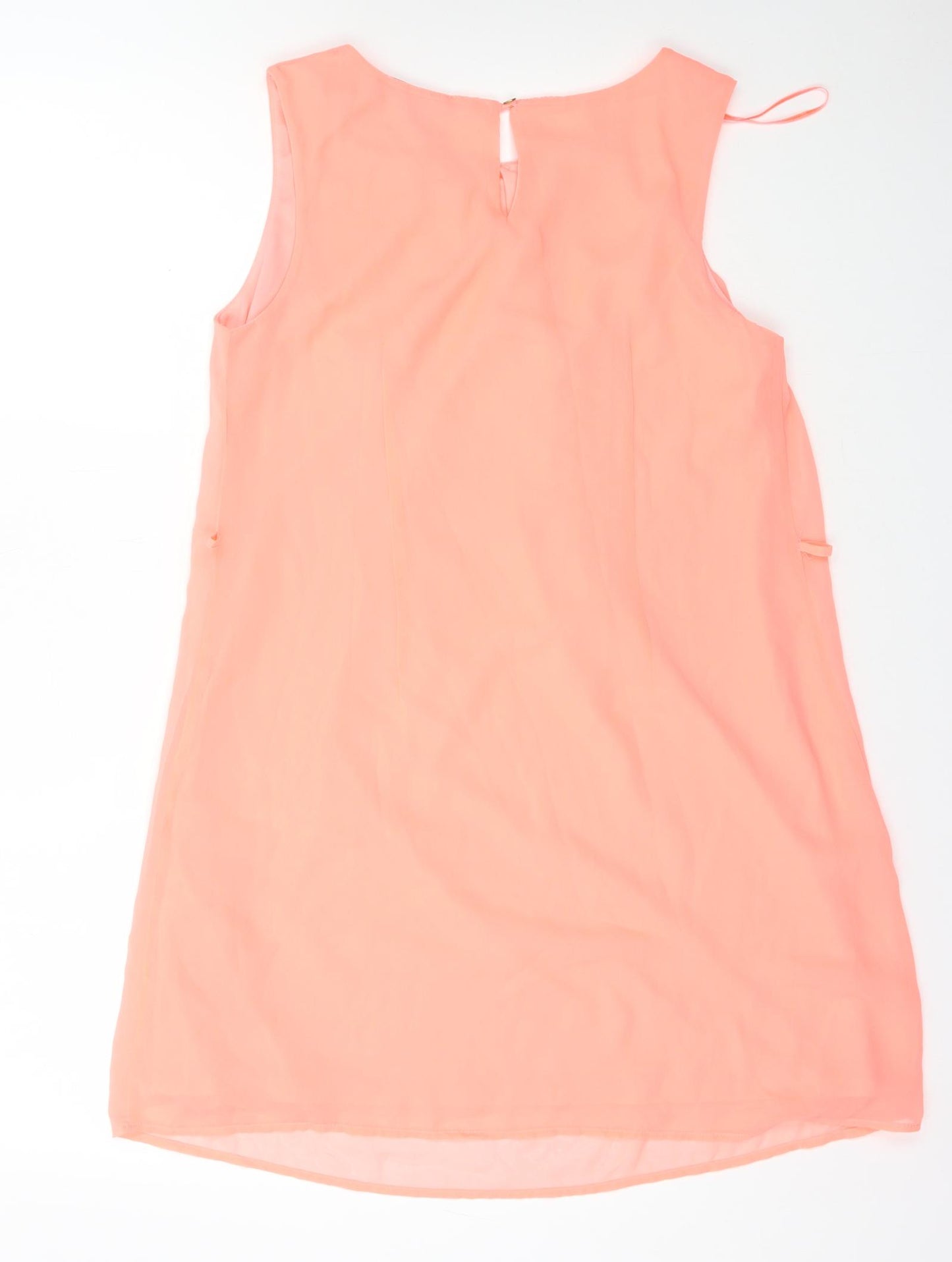 Primark Womens Pink Polyester A-Line Size 12 Round Neck Button