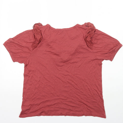 New Look Womens Pink Modal Basic T-Shirt Size 12 Round Neck