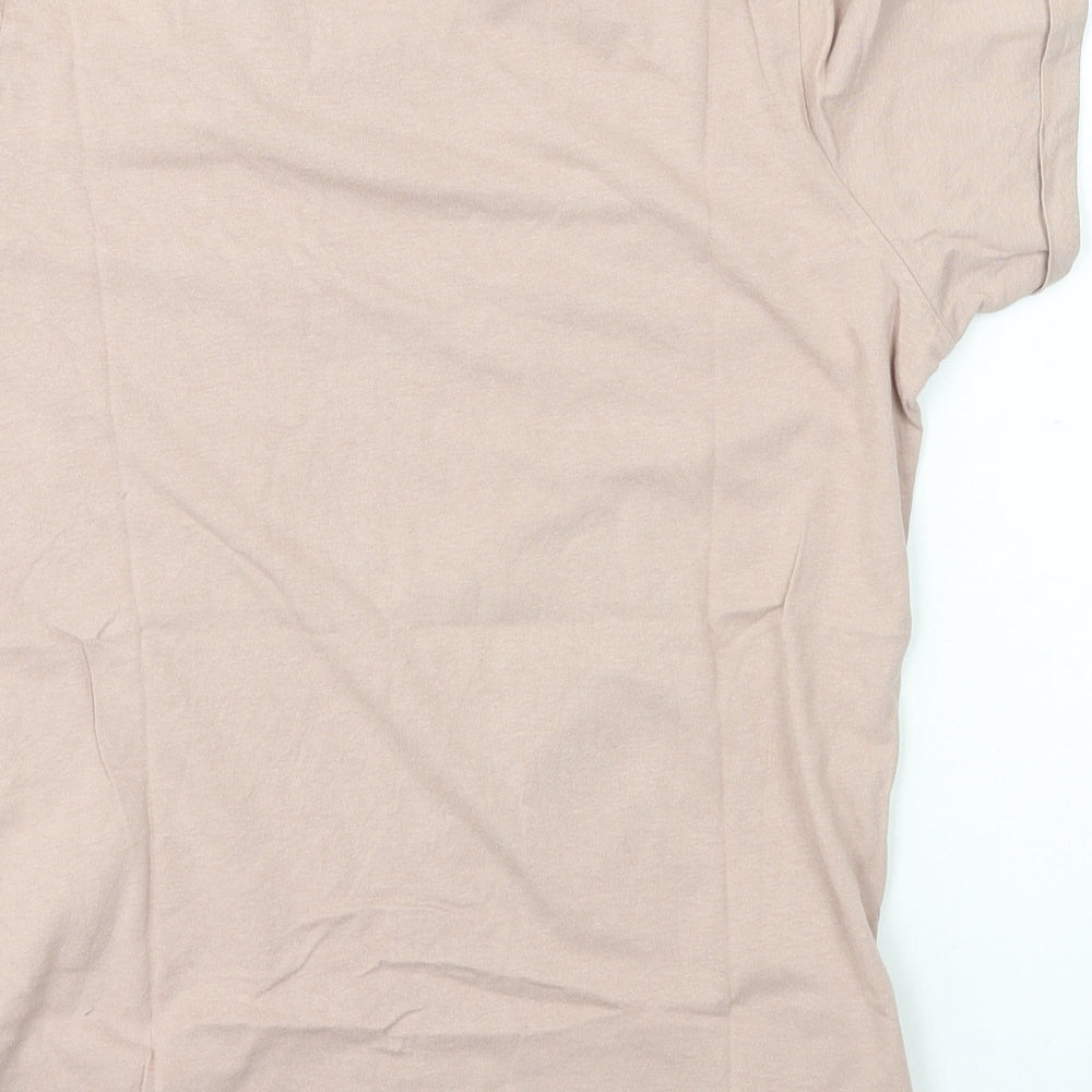 PEP&CO Womens Pink Geometric Cotton Basic T-Shirt Size 10 Round Neck - Paris Le Marais