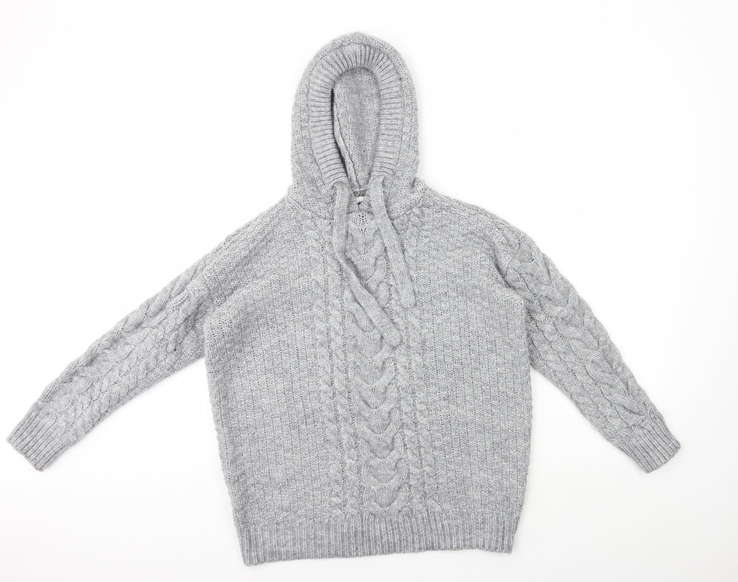Falmer Mens Grey Round Neck Polyester Pullover Jumper Size M