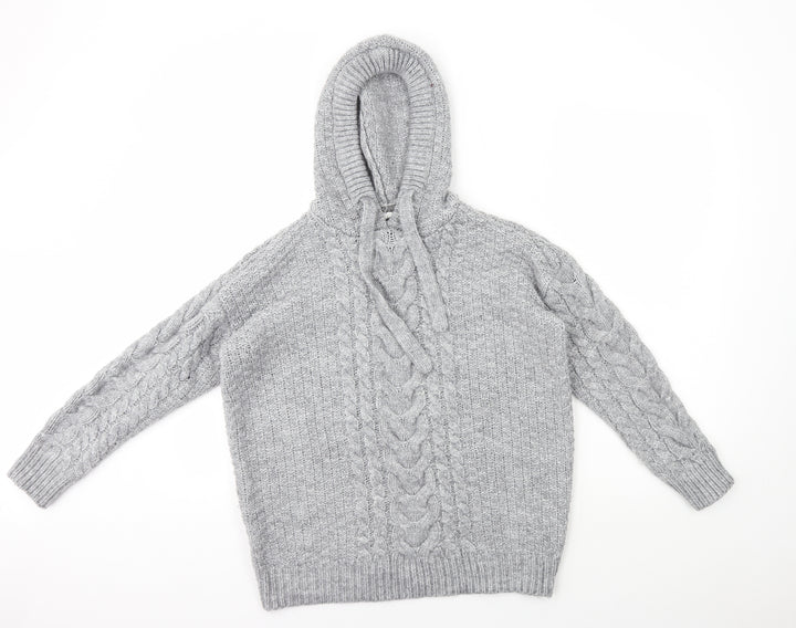 Falmer Mens Grey Round Neck Polyester Pullover Jumper Size M