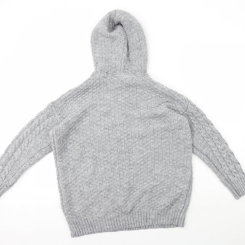 Falmer Mens Grey Round Neck Polyester Pullover Jumper Size M